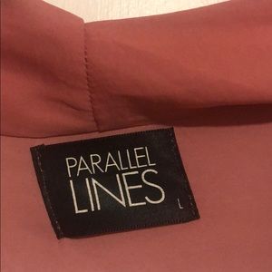 Parallel lines rose jumpsuit w tie waist